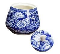 Ipetboom Bocaux De Rangement Porcelaine Bleue Et Blanche Boîte De Rangement Délicate Bocal De Conservation avec Couvercle Hermétique pour Thés