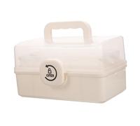 Ipetboom Boîte 1 Pièce Boîte De Rangement De Médecine à Domicile Mallette De Médecine Domestique Cas Aide Trousse De Premiers Soins à Usage Domestique Blanche Pp