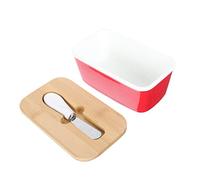Ipetboom Boîte à Beurre Céramique avec Couvercle Hermétique et Couteau Intégré Récipient Rectangulaire pour Stockage de Beurre et Snacks Pratique pour Cuisine et Repas