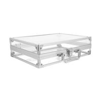 Ipetboom Boîte à Bijoux Alliage Aluminium avec Serrure Grand Organisateur Transparent Multifonction pour Bracelets Valise de Rangement Polyvalente et Robuste