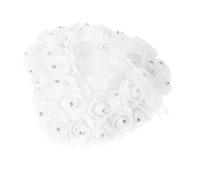 Ipetboom Boîte à Bijoux Cœur Petite Boîte Porte-alliances Mariage avec Décoration Strass Fleur pour Cérémonie et Rangement Précieux