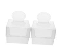 Ipetboom Boîte à Lingettes Carrée en Plastique Transparent 2pcs pour Serviettes Humides Ouverture Facile et Rangement Multifonction pour Maison et Bureau