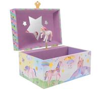 Ipetboom Boîte à Musique Licorne Décorative pour Fille Boîte à Bijoux Musicale avec Compartiments Cadeau Anniversaire et Nouvel An pour Garçon Fille