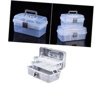 Ipetboom Boîte à Outils Pliable à Trois Niveaux Organisateur De Rangement Pour Ongles Boîte De Rangement Étui à Cosmétiques Compacte