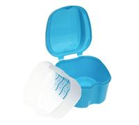Ipetboom Boîte à Prothèses Dentaires Portable avec Filet Suspendre Conteneur Solide pour Fausses Dents Accessoires de Nettoyage pour Voyage et Stockage Pratique pour Seniors et Tout-Petits