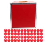 Ipetboom Boîte à Tombola Rouge Transparente 25 Cm avec 50 Boules de Tombola, Boîte à Prix Polyvalente pour Billets et Urne de Vote, pour Fêtes, Réunions et Événements Festifs