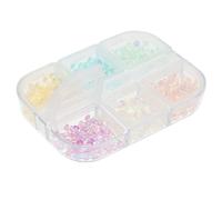 Ipetboom Boîte de 6 Couleurs de Perles Plates Sirène pour Décoration D’Ongles en Résine Accessoires DIY Manucure Ornement D’Ongles Translucide pour Nail Art et Faux Ongles Décorations