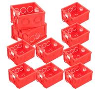 Ipetboom Boîte de Jonction Murale 86 PVC Rouge Foncé Épais 10 Pièces Boîte de Dérivation Ignifuge Blanche Installation Murale Encastrée Saillie Fixation Flottante Double Écrou de