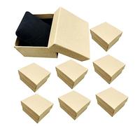 Ipetboom Boîte De Montre Vintage en Papier Kraft 8 Pièces Rangement Montres Et Bijoux Coffret Légère Petit Format pour Voyage Gardiennage Accessoires Élégants