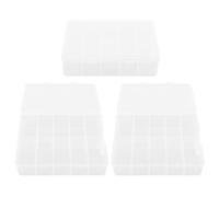 Ipetboom Boîte de Présentation pour Ongles Transparent en Polypropylène Lot de 3 Rangement pour Faux Ongles et Accessoires Nail Art Organisateur Compact et Empilable pour Manucure et