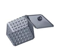 Ipetboom Boîte de Rangement Acrylique avec Couvercle Motif Diamant Boîte Carrée pour Coton et Coton Tige Organisateur Cosmétique Protège Poussière et Humidité