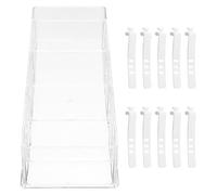 Ipetboom Boîte de Rangement Câbles USB Transparente à 5 Compartiments 10 Attaches Organisateur de Cordons pour Bureau Support Multifonction pour Accessoires Électroniques Gestion