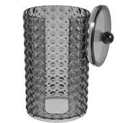 Ipetboom Boîte de Rangement Coton Démaquillant Transparente Noire Acrylique avec Couvercle Organisateur Compact et Hygiénique pour Cotons-tiges et Tampons Résistant et Facile à Nettoyer