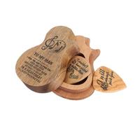 Ipetboom Boîte de Rangement Médiators Guitare Bois avec Design Créatif Étui Portable pour Guitaristes et Amateurs Support Pratique pour Plectrums Coffret Élégant et Fonctionnel