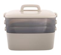 Ipetboom Boîte de Rangement Médicale en Plastique Transparente à 3 Compartiments, Mallette Portable Multi-Niveaux pour Remède, Récipient Étanche Anti-humidité pour Domicile et Voyage