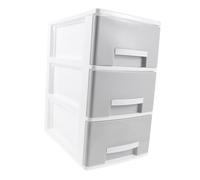 Ipetboom Boîte de Rangement Plastique à Tiroirs de Bureau Empilables Organisateur de Bureau Compact et Tiroir Style Petit Bac pour Makeup et Accessoires Couleur Gris Moderne