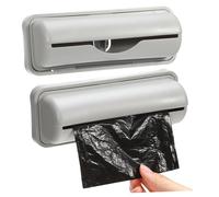 Ipetboom boite de rangement poubelle porte- poubelle pouvez salle de bain distributeur de sacs pour sacs en plastique récipient de à ordures détenteurs de sacs Gris clair
