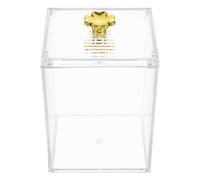 Ipetboom Boîte de Rangement pour Cotons-tiges Transparente Motif Trèfle à Quatre Feuilles, Organisateur de Maquillage Compact et Léger, Contenant pour Disques de Coton pour Salle de Bain