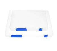Ipetboom Boîte de Rangement pour Dossiers Transparente Bleue Lot de 2 Boîtes Multifonctions A4 A5 Organisateur de Fichiers Portable pour Bureau École et Maison Conteneur de Stockage de