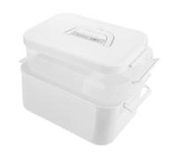 Ipetboom Boîte de Rangement pour Kit de Manucure 1 Pièce, Boîte à Outils à Poignée en Plastique Pp Blanc, Multi-compartiments Amovibles, Capacité Optimale pour Nail Art, Étui Portable