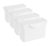 Ipetboom Boîte de Rangement pour Lessive en Poudre 4 Pièces Blanche Conteneur Plastique Multifonction Étanche et Compacte pour Voyage et Espaces Réduits Boîte de Perles de Condensation