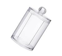 Ipetboom Boîte De Rangement Transparente pour Tampons Cosmétiques avec Couvercle Organisateur Pratique Et Compact pour Coton Démaquillant Boîte Conservation pour Salle De Bain Support Éléga