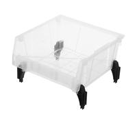 Ipetboom Boîte de Tri Carrée Transparente en Polypropylène 4 Pieds Organisateur de Bureau Anti-Poussière pour Petites Pièces Rangement Léger et Résistant pour Atelier et Loisirs