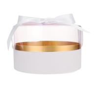 Ipetboom Boîte D'emballage pour Fleurs Ronde Transparente en Acrylique Blanche, Jardinière Vide pour Composition de Fleur, Coffret Présent 1 Pièce, Décoration pour Fête, Mariage