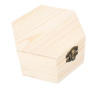 Ipetboom Boîte Hexagonale en Bois Naturel Non Peinte Couvercle à Charnière Boîte à Bijoux DIY Coffret de Rangement Polyvalent pour Souvenirs et Petits Objets pour Loisirs Créatifs et