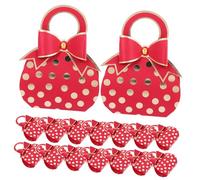 Ipetboom Boîtes à Bonbons De Paquet à Main 50 Pièces, Papier Rouge Grand Nœud Décoratif, Boîte Présent Créative Pour Mariage Et Anniversaires, Emballage Festif Pour Dragées Et Souvenirs De Fête