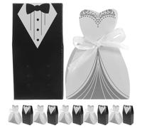 Ipetboom Boîtes à Dragées Mariage 200 Pièces de Smoking et Robe Boîtes à Bonbons pour Invités Coffrets Présents Papier Pré-Pliés Décoration Fête Mariés Élégante et Pratique