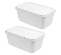 Ipetboom Boîtes de Rangement Glace 3 Litres Rectangulaires en Plastique Couvercle Hermétique pour Congélateur la Cuisine Maison Lot 2 Pièces