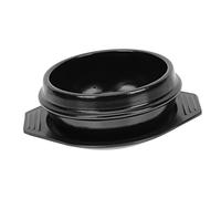 Ipetboom Bol Coréen Céramique pour Bibimbap Cocotte de Cuisson avec Plateau Double Oreilles Bol de Cuisson Chaleur pour Soupe Nouilles et Plats Mijotés