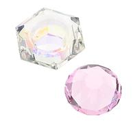 Ipetboom Bol de Liquide Ongles 1 Pièce Coupelle de Verre Transparent Forme Fleur Accessoire Pratique pour Nail Art pour Fêtes et