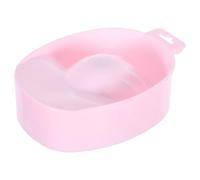 Ipetboom Bol de Trempage pour Ongles Rectangulaire Soin des Ongles Professionnel Adapté à Cinq Doigts la Fois en Plastique Rose pour Nail Art