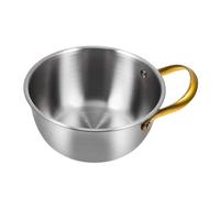 Ipetboom Bol Inox à Poignée pour Ramen Coréen Pot Antiadhésif Résistant Rouille Cuisson Flamme ou Induction Bol à Salade Multifonction pour Maison