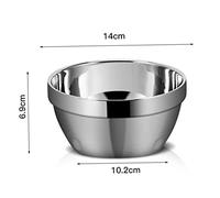 Ipetboom Bol Inox Double Couche Isolant Bol Repas Chaud Portable pour Salade Dessert et Soupe Pratique pour Maison et Restaurant