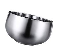 Ipetboom Bol Inox Double Paroi Acier Inoxydable Bol à Soupe Isolant Thermique Brûlure pour Repas Chaud et Facile à Nettoyer Adapté Maison et Restauration