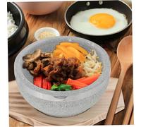 Ipetboom Bol Pierre Coréen avec Socle Flamme Antidérapant pour Soupe Bibimbap et Riz Braisé à