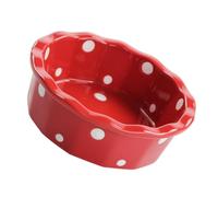 Ipetboom Bol Polyvalent en Céramique 350 Ml Bol à Pâtisserie à Pois Rouges Résistant la Chaleur à Soupe et Salade de Fruits pour Cuisson et Service Cuisine