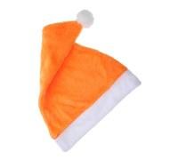 Ipetboom Bonnet Père Noël Orange Peluche Courte Chapeau de Noël et Confortable pour Garçon Fille et Adultes Décoration Festive pour Carnaval et