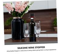 Ipetboom Bouchon de Bouteille Silicone Étanche pour Vin Joint Hermétique Réutilisable Protège la Fraîcheur Vin Bouchon de Conservation Noir Silicone Sûr et