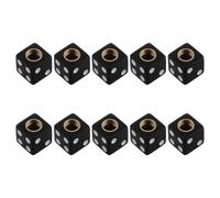 Ipetboom Bouchons de Valve de Pneu Protège Les Valves Noir en Acrylique 10pcs Installation Facile Forme Dé Accessoires Décoratifs Pneus Voiture