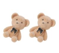 Ipetboom Boucles D’Oreilles Goujons Ours en Peluche Floquées 1 Paire Couleur Caramel Légères et Hypoallergéniques Bijoux Fantaisie pour Femmes et Filles Accessoires Mode Automne-Hiver