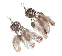 Ipetboom Boucles D'oreilles à Plumage Légères Pour Femmes Accessoires De Voyage Ethniques Bijoux En Métal Souvenirs De Voyage Style Hippie Occasions Spéciales