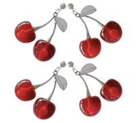 Ipetboom Boucles D'oreilles Cerises Pendantes Mignonnes en Alliage Léger 2 Paires pour Femmes et Adolescentes Usage Quotidien Fête Rouge