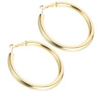 Ipetboom Boucles D'oreilles Créoles Épaisses 50 Mm Dorées, Bijoux Minimalistes Légers en Alliage Résistant, Fermoir Sécurisé, Boucles pour Femmes Quotidien et Occasions Spéciales