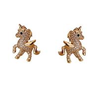 Ipetboom Boucles D'oreilles Licorne Pour Femmes Et Adolescentes, Petites Boucles à Clous Dorées En Métal, Bijoux Minimalistes, Pour Anniversaires Et Occasions Spéciales