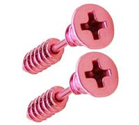 Ipetboom Boucles Oreilles à Vis Acier Inoxydable Goujons Oreille Unisexes Style Punk Hip Hop Oreilles Picots Couleur Rose