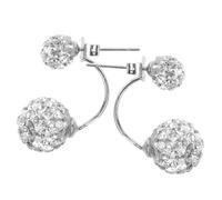 Ipetboom Boucles Oreilles Femme Clous Doubles Boules Argent Et Cristaux Légères Et Élégantes Pour Cadeau Quotidien Et Occasions Spéciales